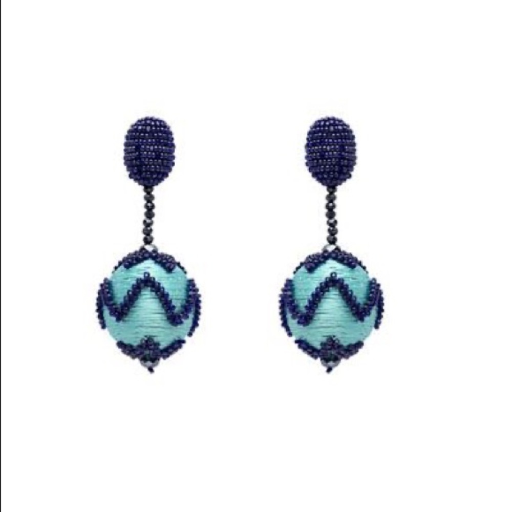 Oscar de la Renta Chevron Earrings